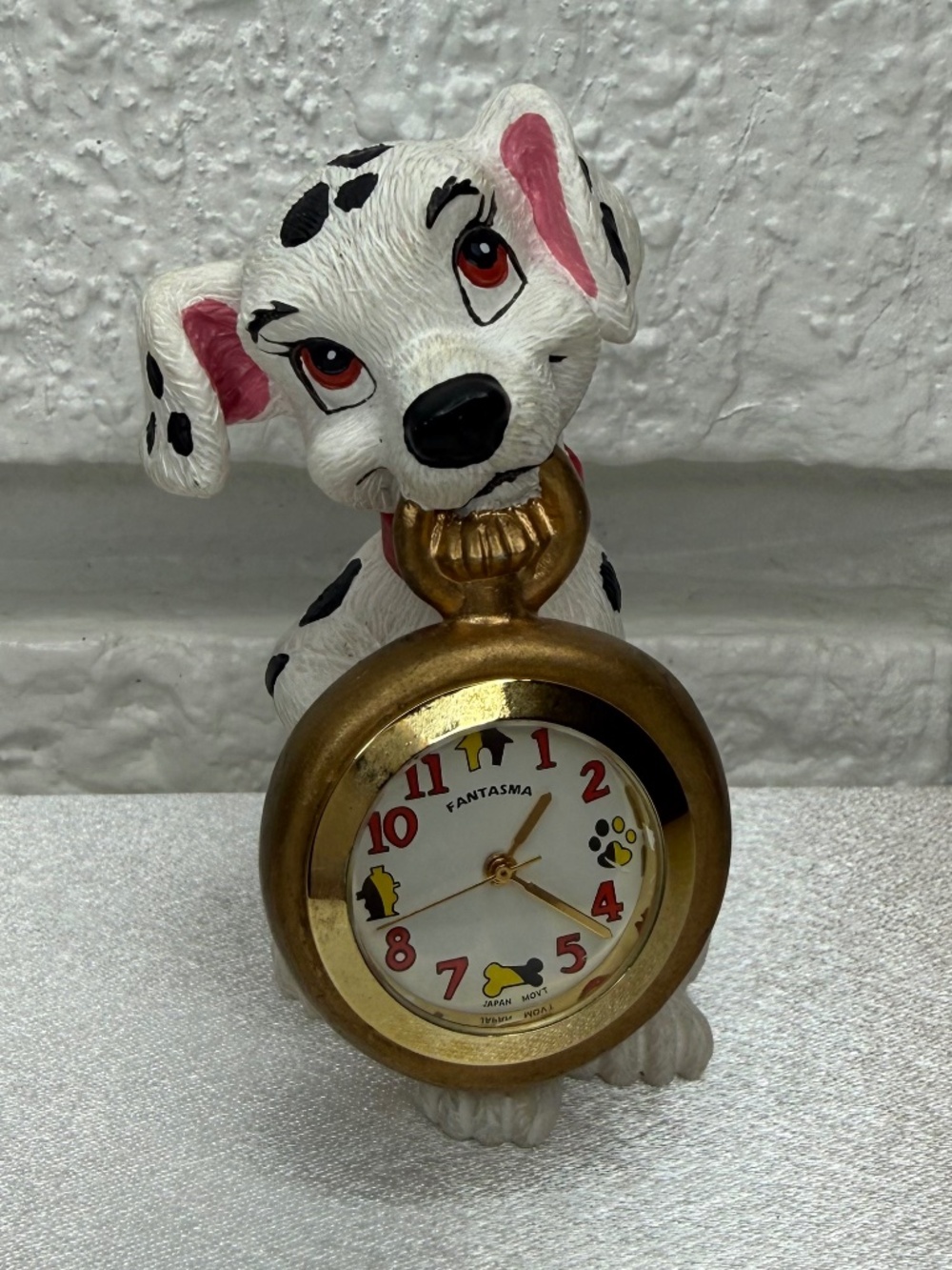 Vintage Disney 101 Dalmatian Clock Statue